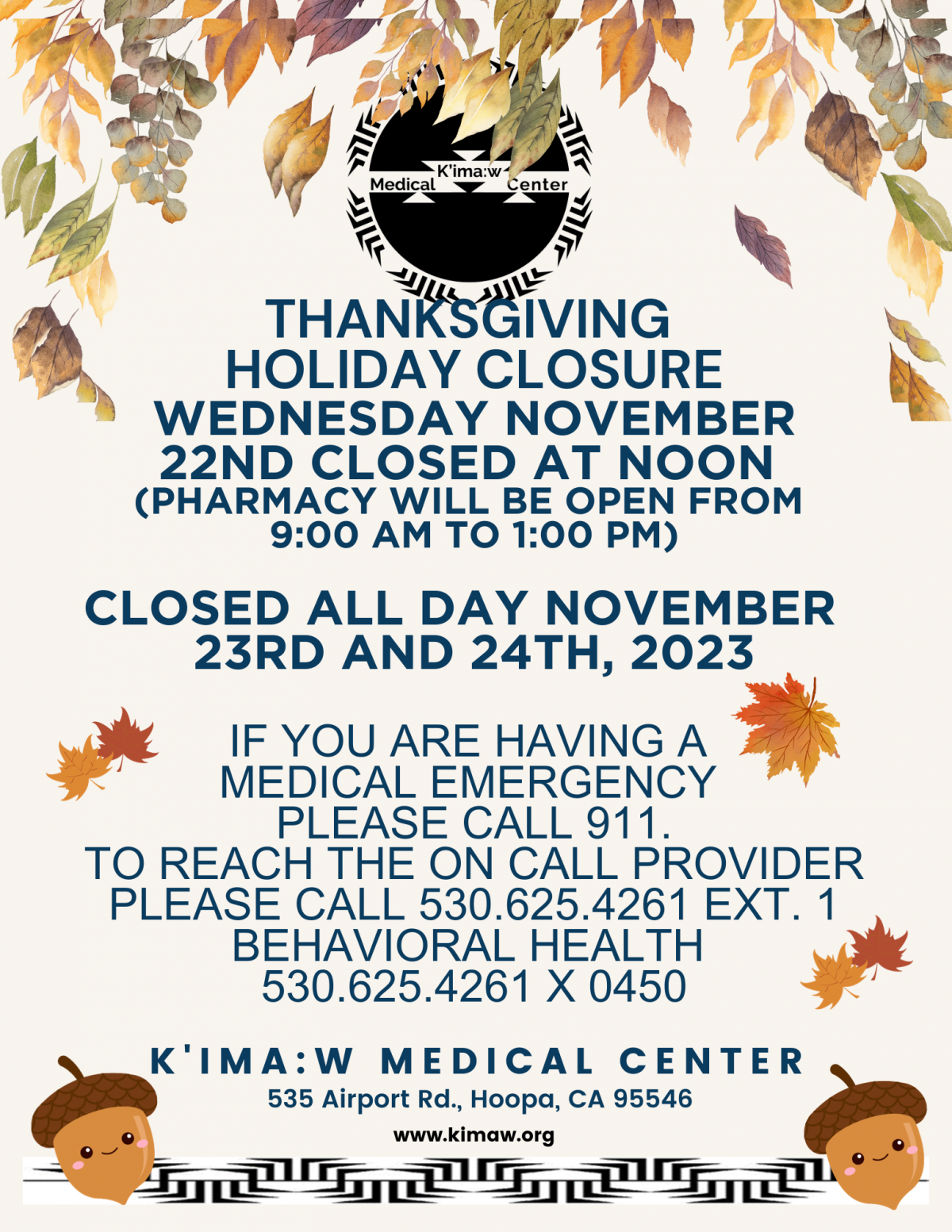 Thanksgiving Holiday closure