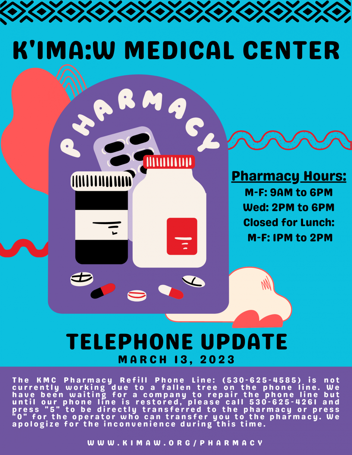 KMC Pharmacy Telephone Update for March 13, 2023