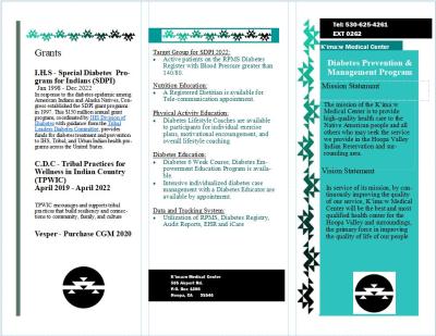 KMC Diabetes Program Brochure Page 1